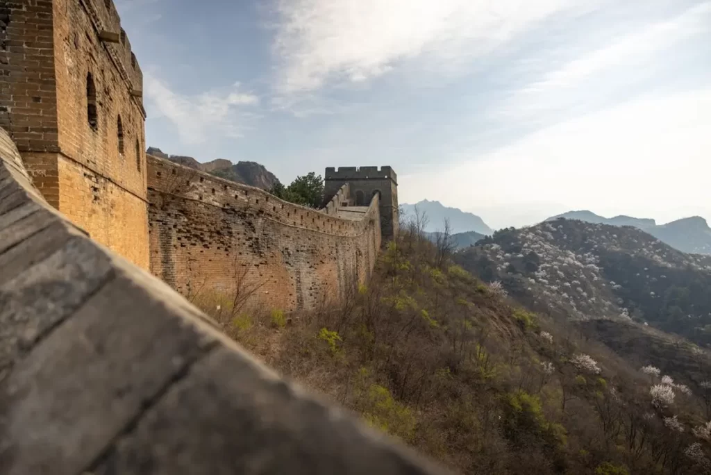 Sunset view from the Great Wall of China during guided China tour