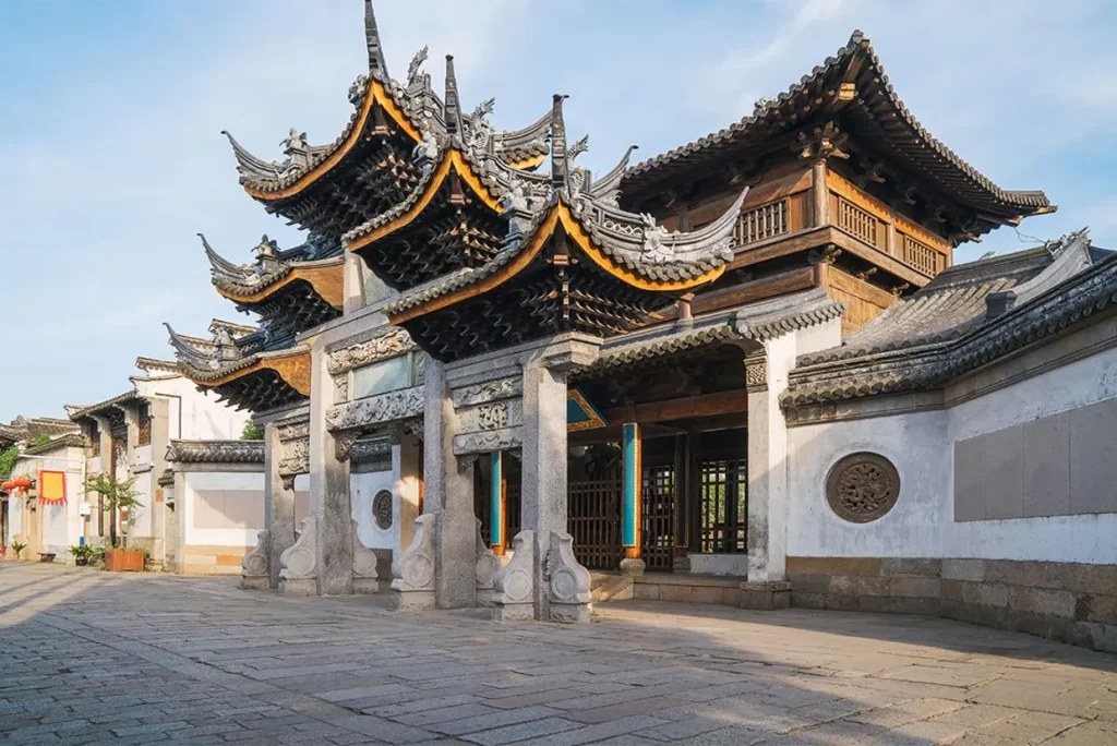 Traditional streets in Huishan Ancient Town Wuxi China