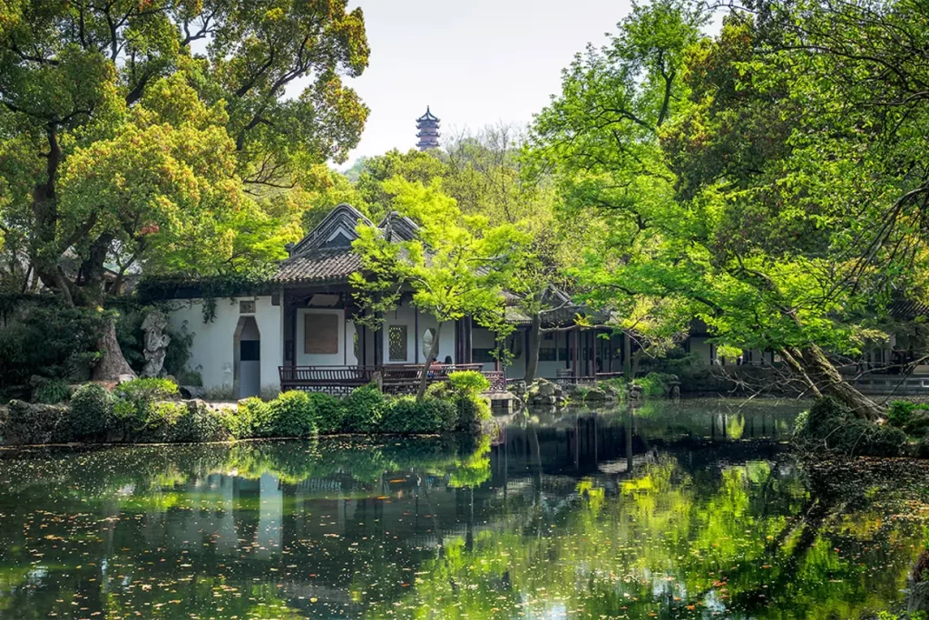 Traditional streets in Huishan Ancient Town Wuxi China