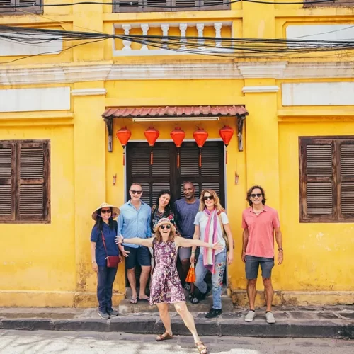 Small group travellers experiencing the highlights of Vietnam together
