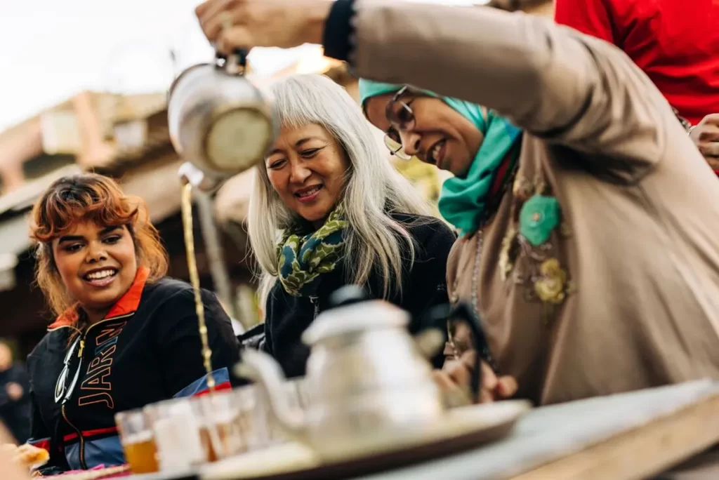 Traditional Moroccan mint tea experience