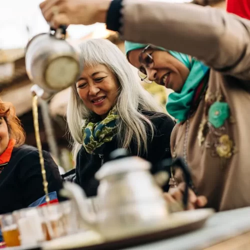 Traditional Moroccan mint tea experience