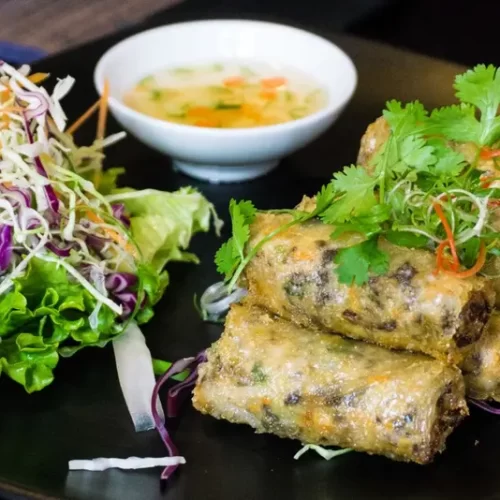 Authentic Vietnamese dishes including pho, banh mi, and fresh local specialties